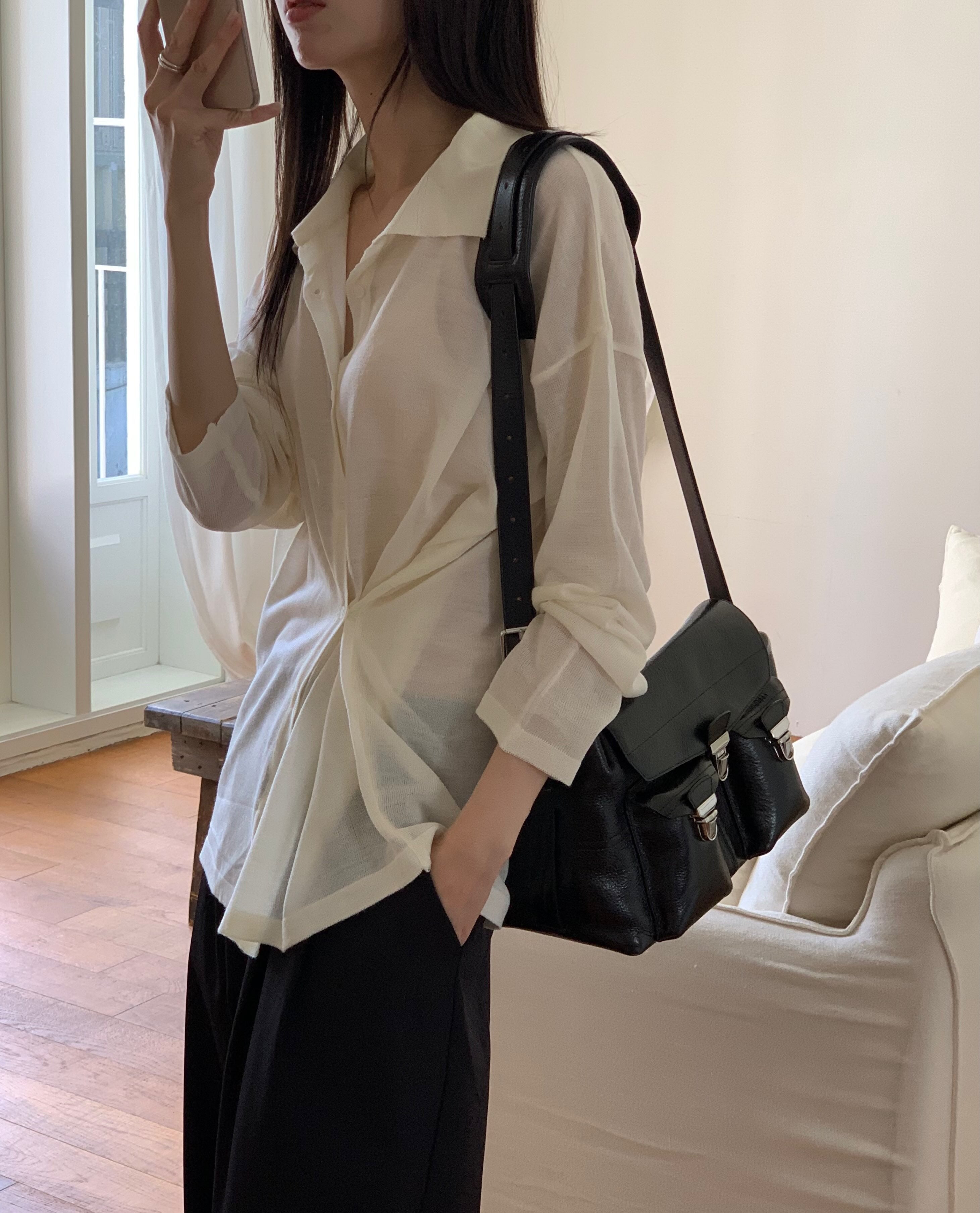 Sheer Collar Cardigan
