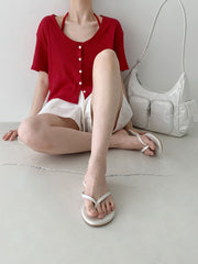 Ribbed Halterneck Top & Cardigan Set (PREORDER)