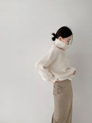 Two-Way Collar Soft Knit