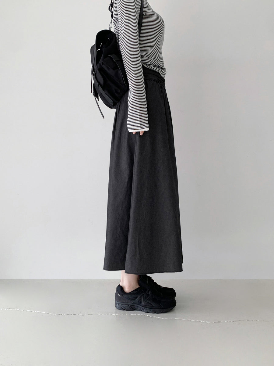 Waist-Detail Flared Skirt (PREORDER)