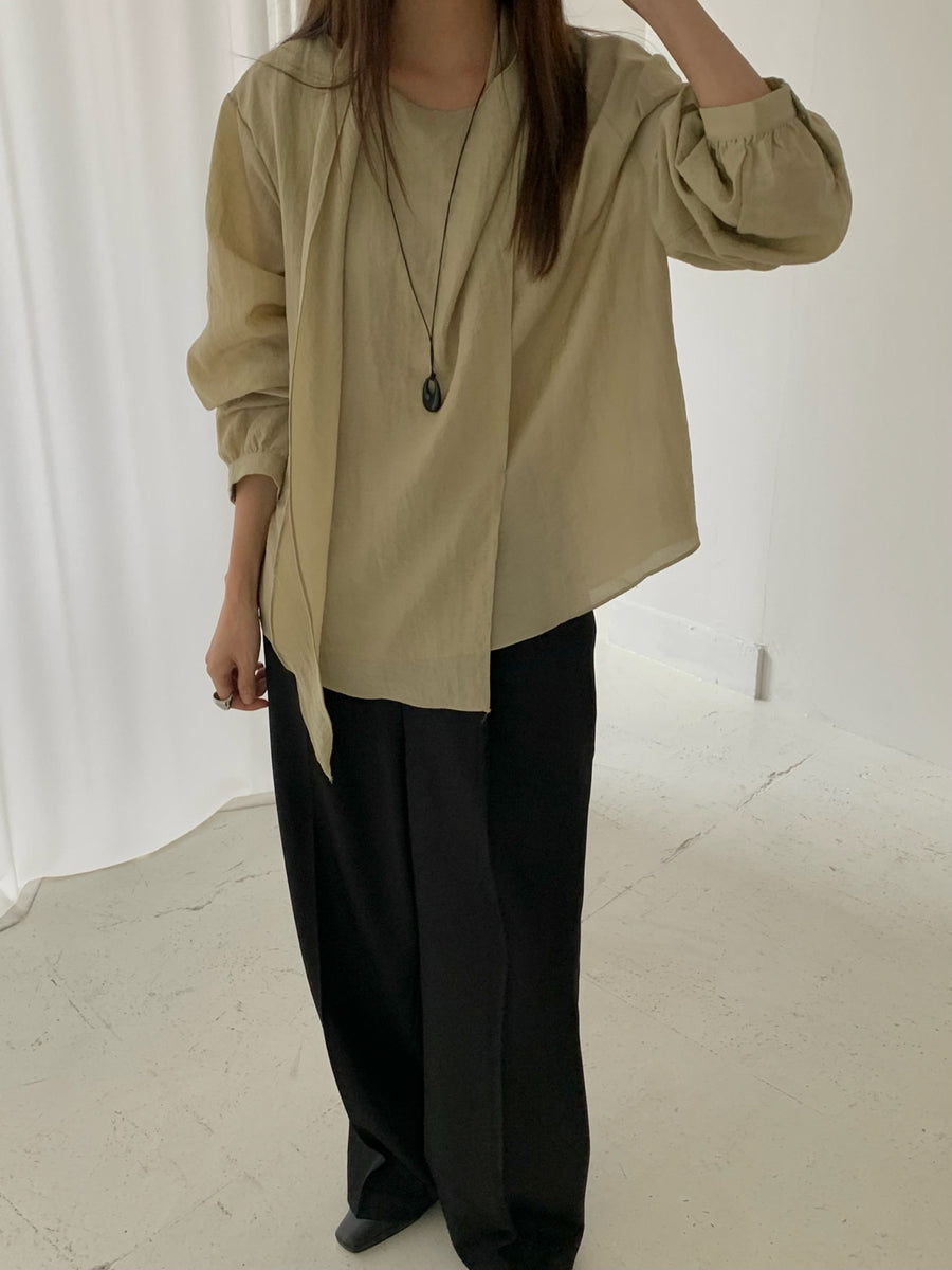 Layered Tie Blouse