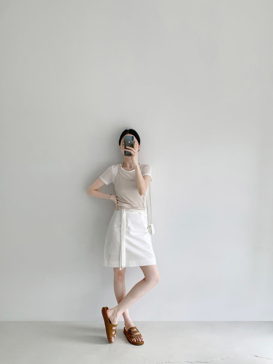 Belt Contrast Skirt