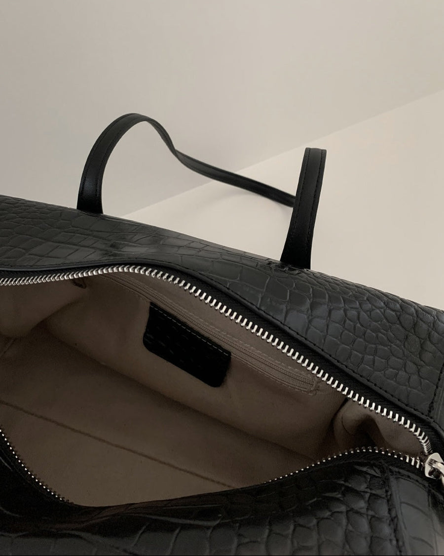 Croc Leather Shoulder Bag (PREORDER)
