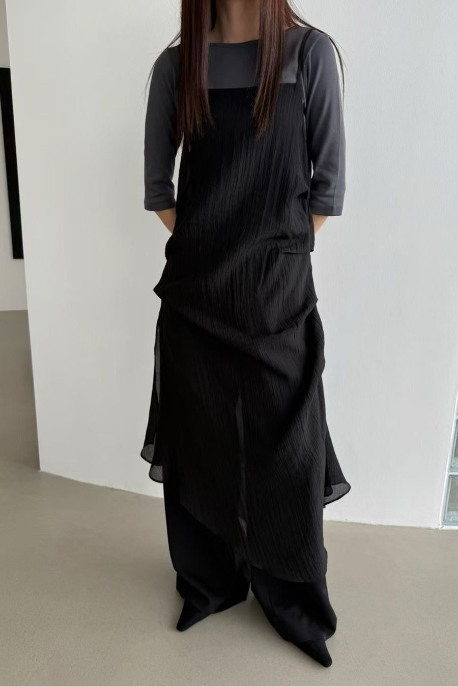 Muse Sheer Drape Slip Dress