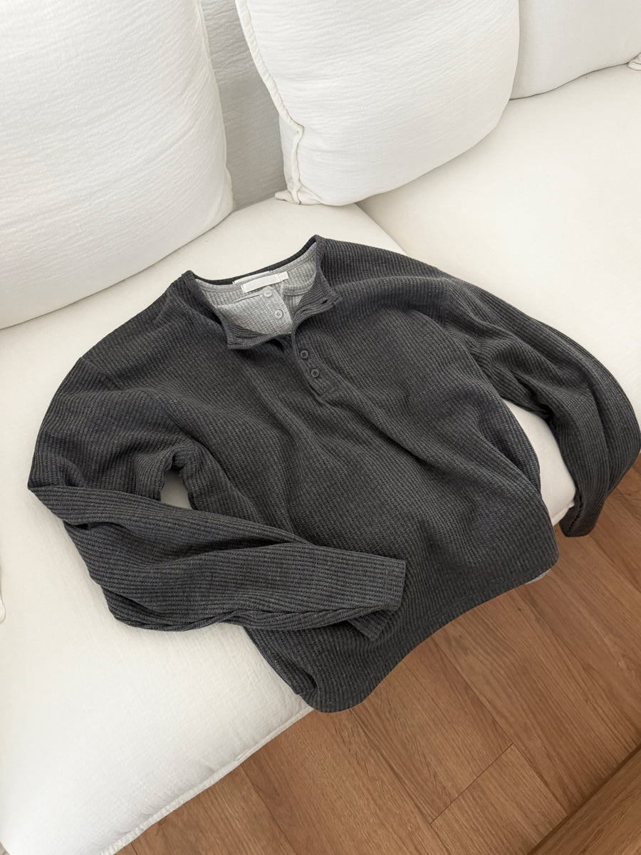 Heigle Waffle Button Top (PREORDER)