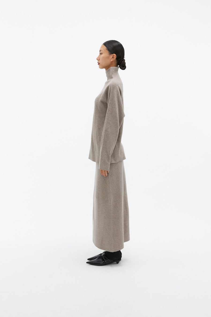 by DOE - Mock-Neck Woven Knit Sweater