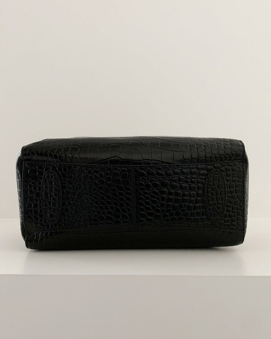 Croc Leather Shoulder Bag (PREORDER)