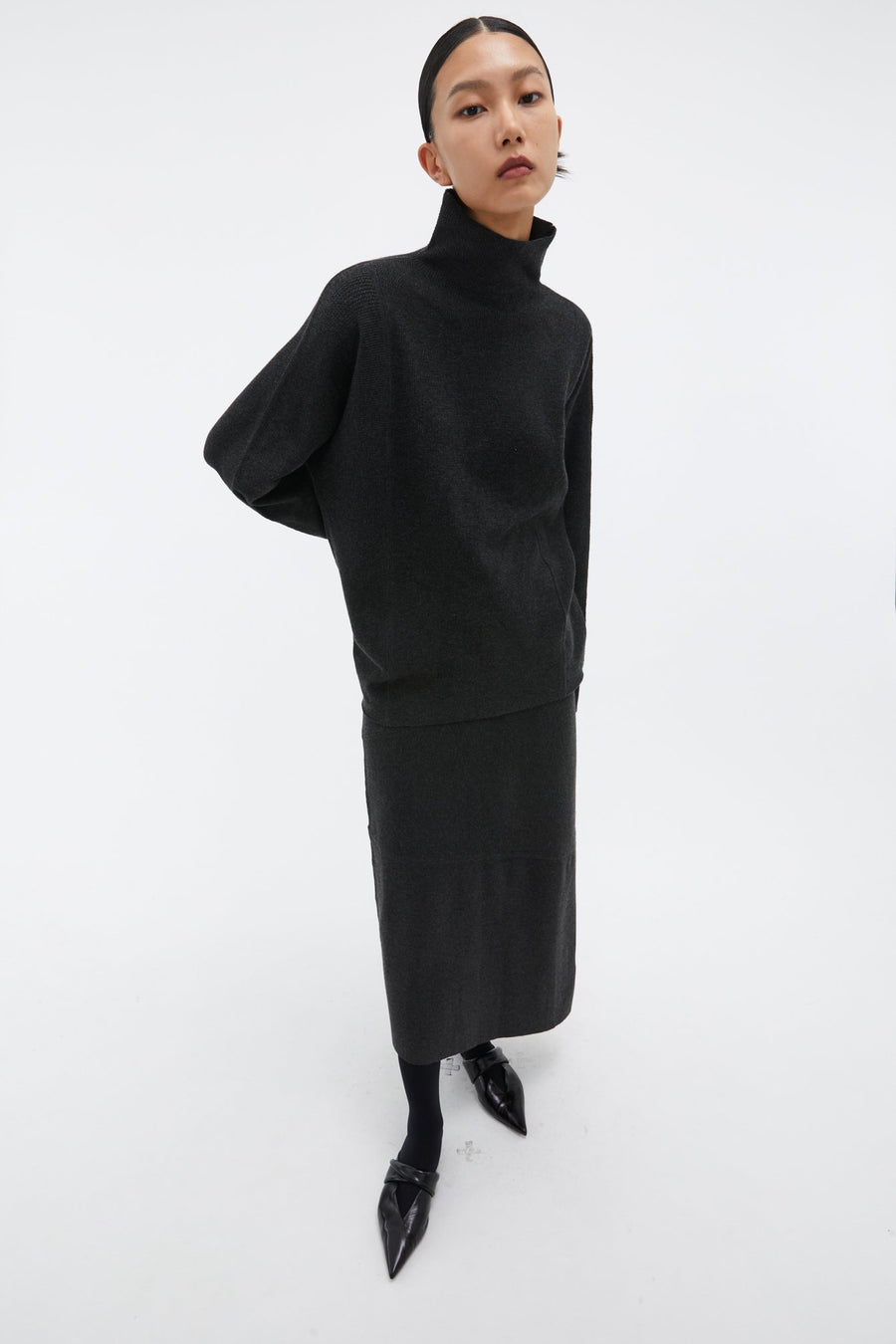 by DOE - Mock-Neck Woven Knit Sweater