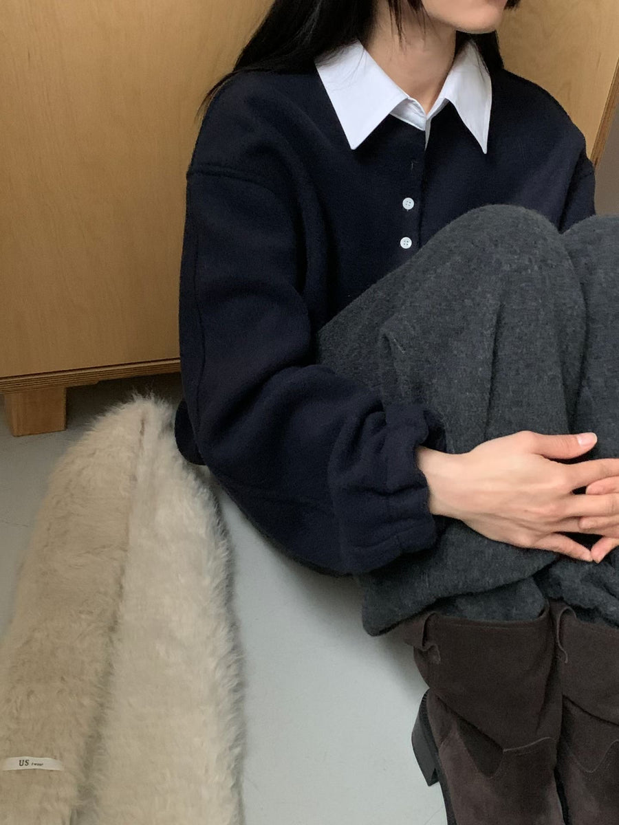 Mono Wool Collar Sweatshirt