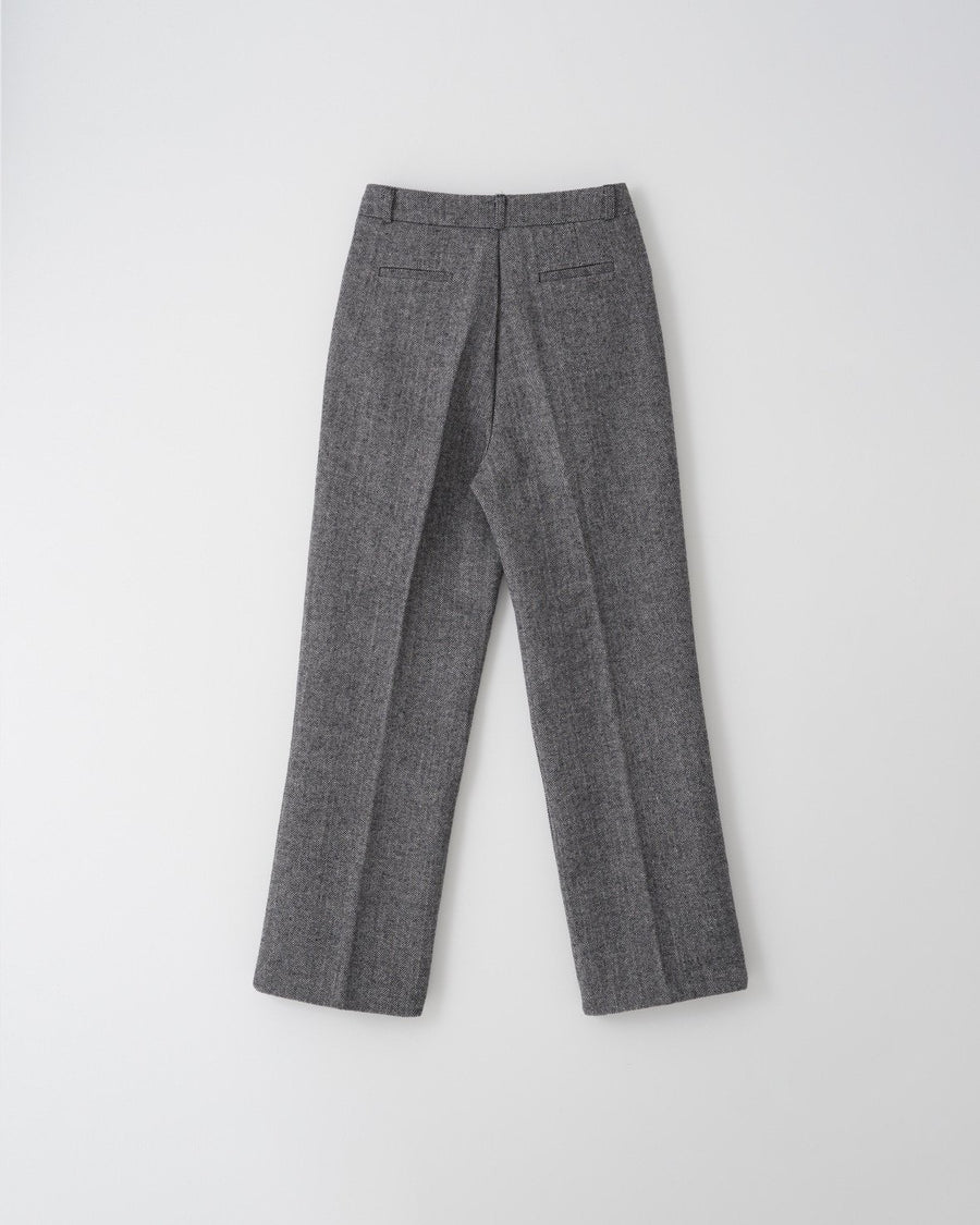 Herringbone Straight Wool Pants