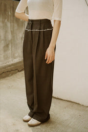 Distressed Pleated Slacks