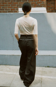 Distressed Pleated Slacks