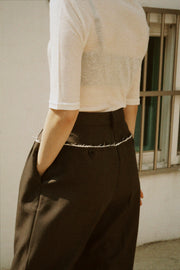 Distressed Pleated Slacks