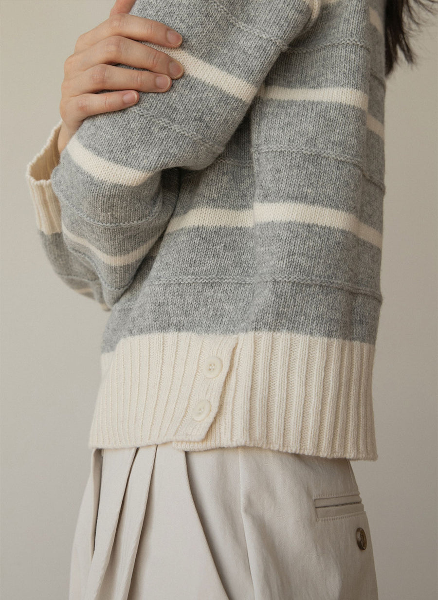 Fine Wool Stripe Knit