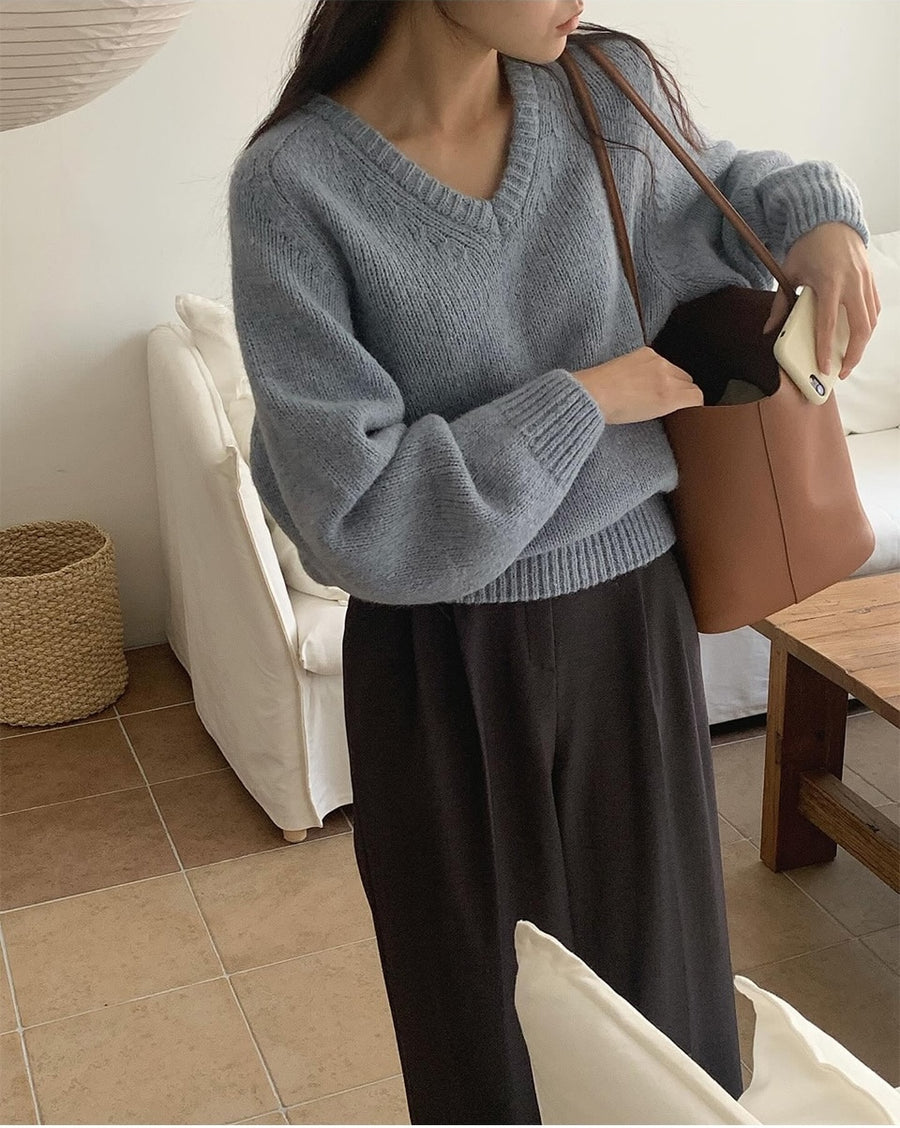 Cloud Alpaca Wool V-Neck Knit