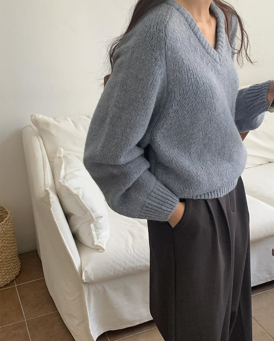 Cloud Alpaca Wool V-Neck Knit