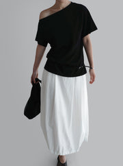 Airy Cocoon Pintuck Skirt