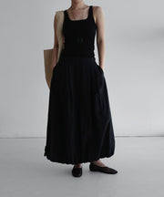 Airy Cocoon Pintuck Skirt
