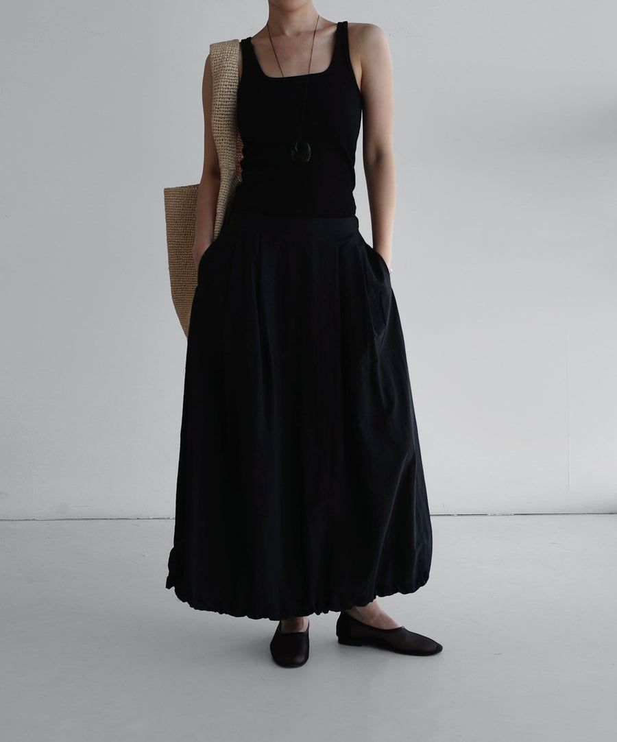Airy Cocoon Pintuck Skirt