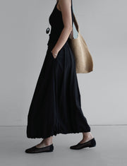 Airy Cocoon Pintuck Skirt