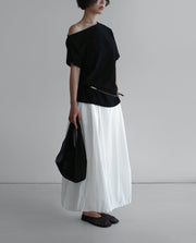 Airy Cocoon Pintuck Skirt