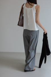 Pinstripe Wide Jeans