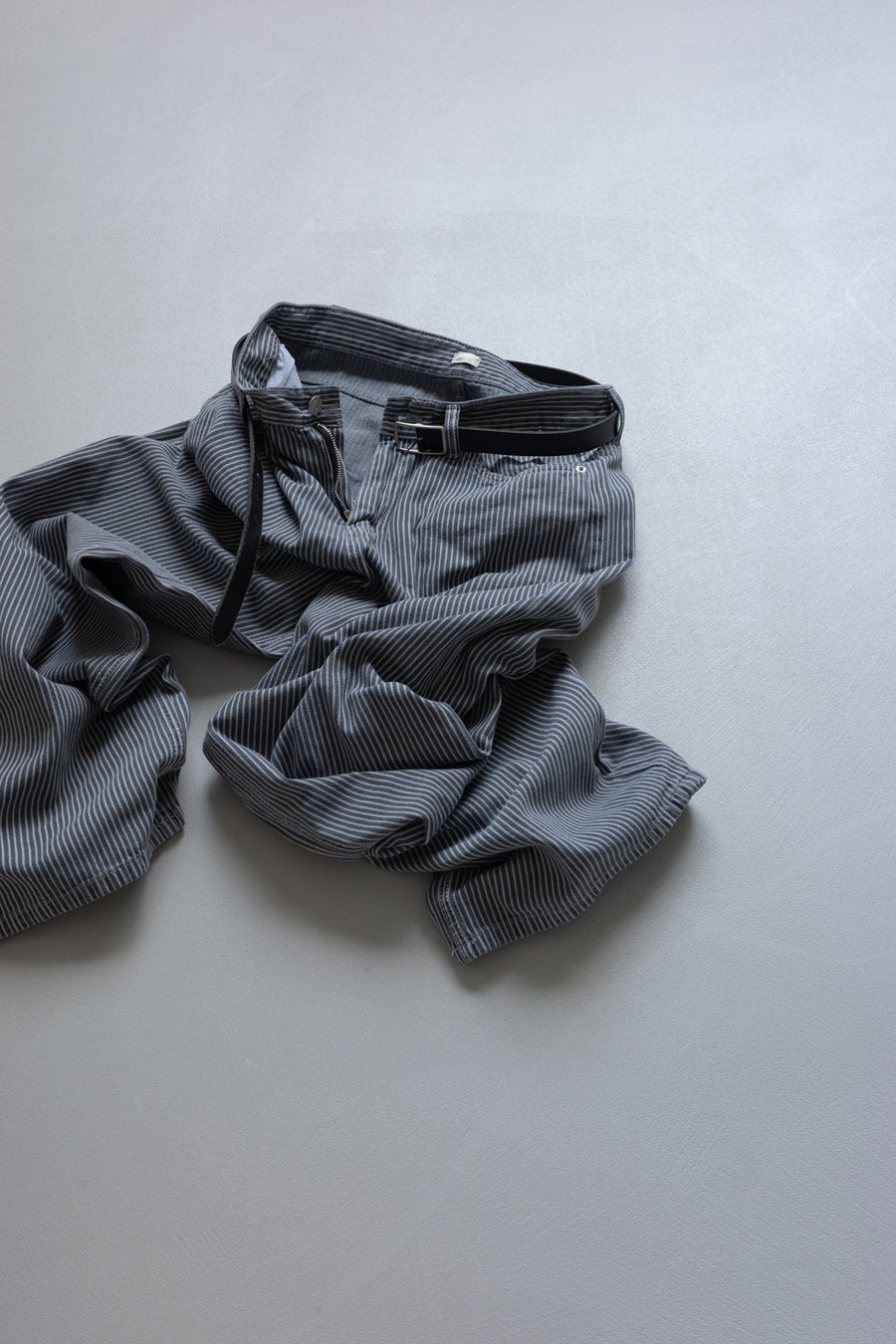 Pinstripe Wide Jeans
