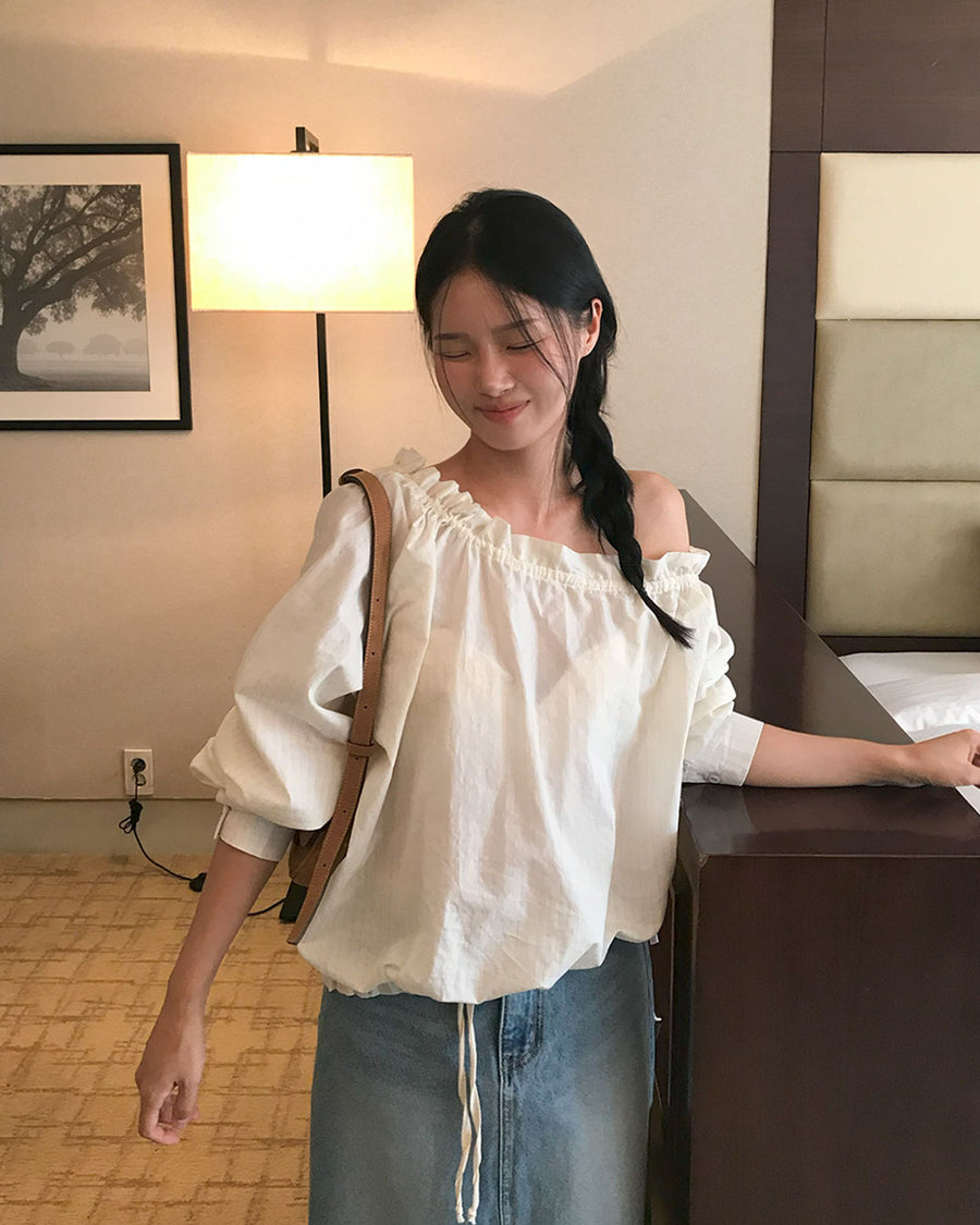 Off-Shoulder Stripe Blouse