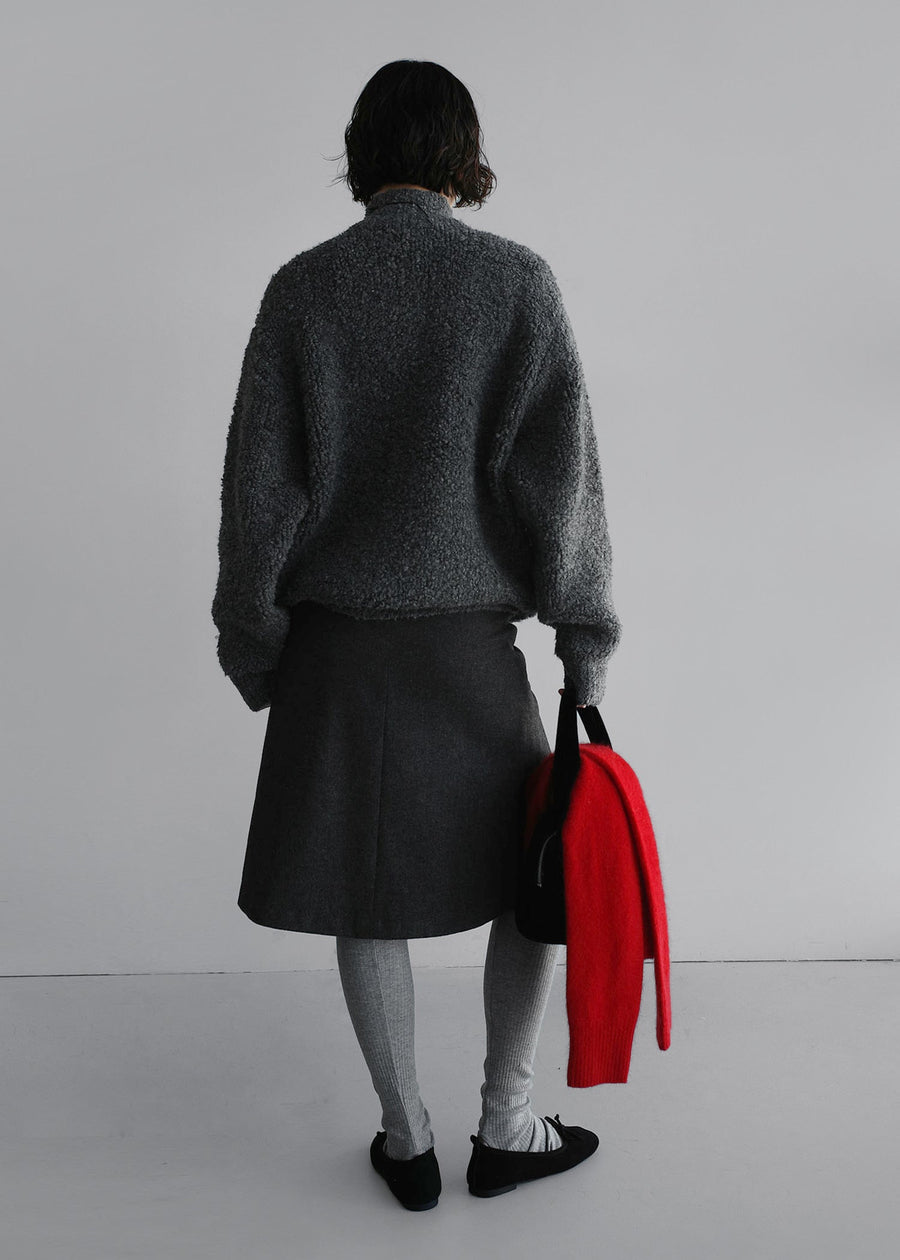 Unisex Bouclé Wool Zip Jacket