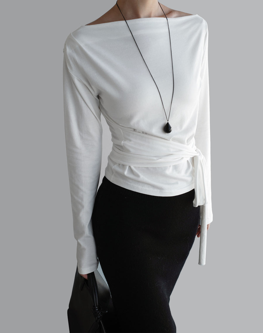 Gentle Wrap Boatneck Tee