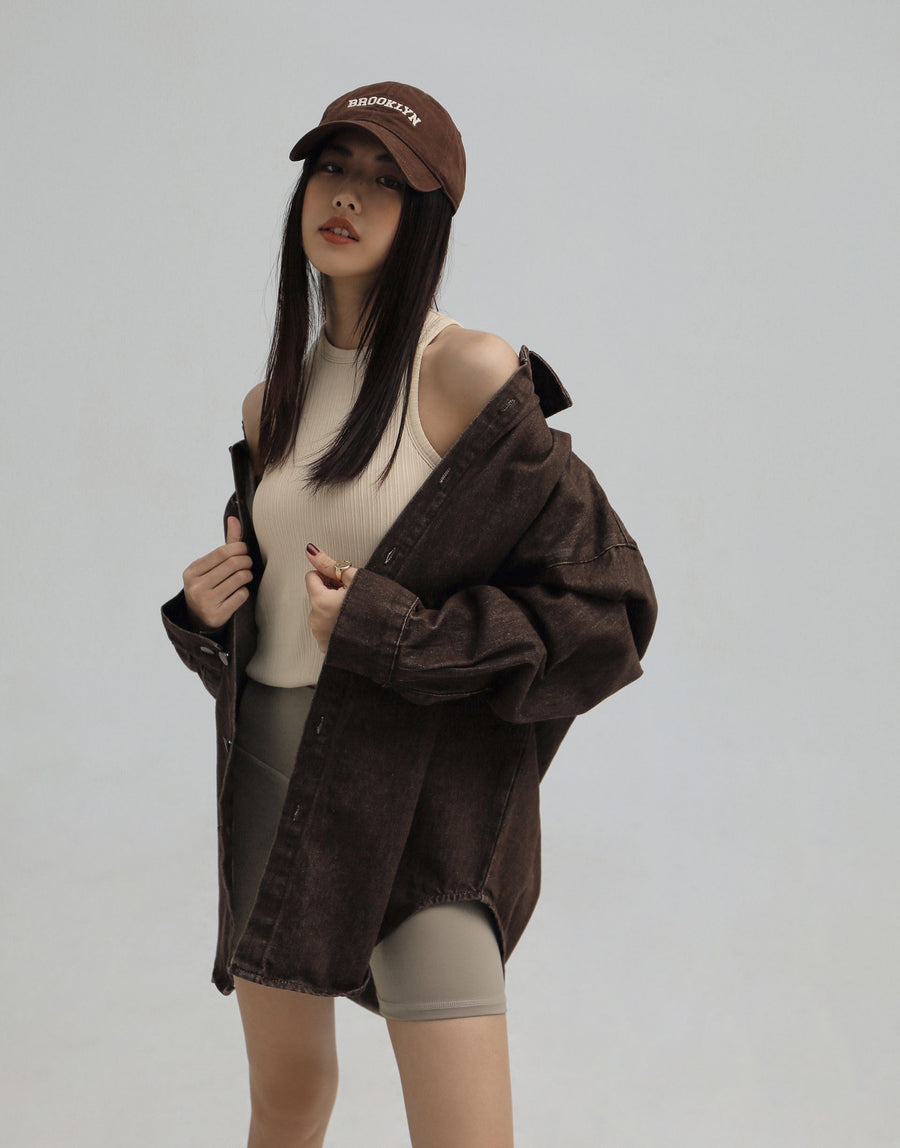 Asymmetrical Shoulder Ribbed Tank