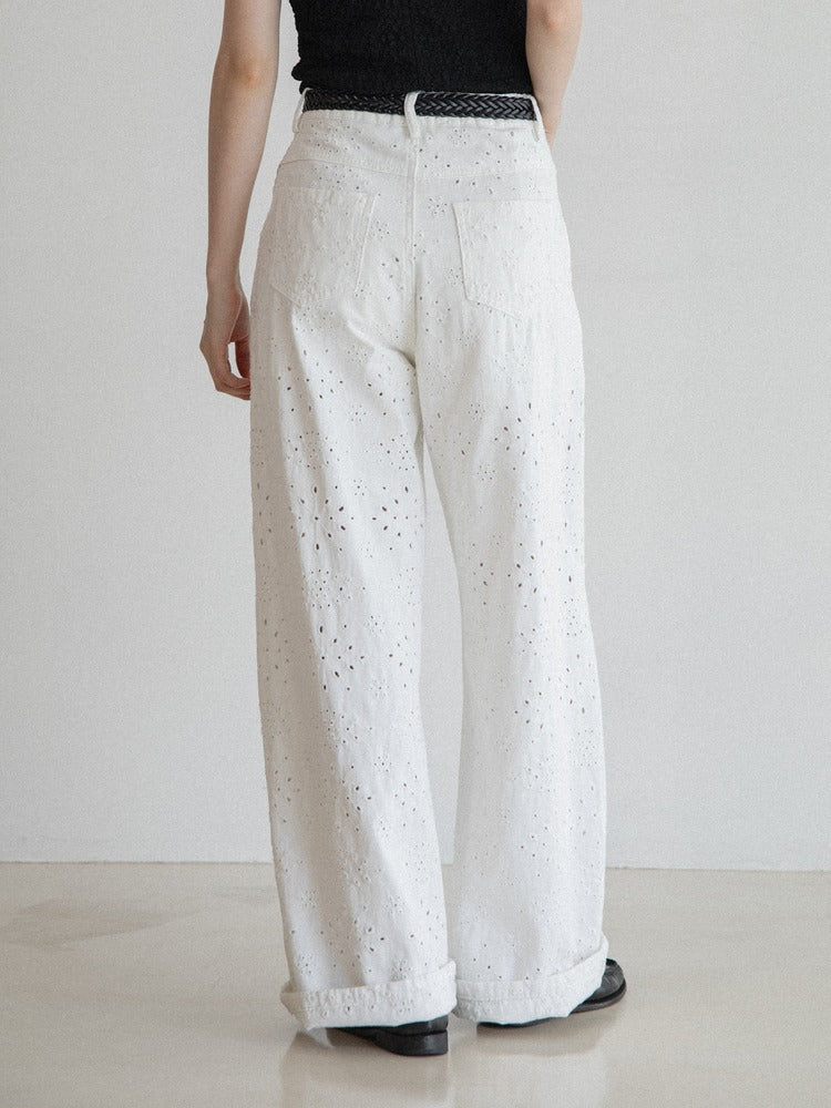 Belt Set Embroidered Jeans