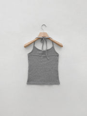 Ribbed Halterneck Top & Cardigan Set (PREORDER)