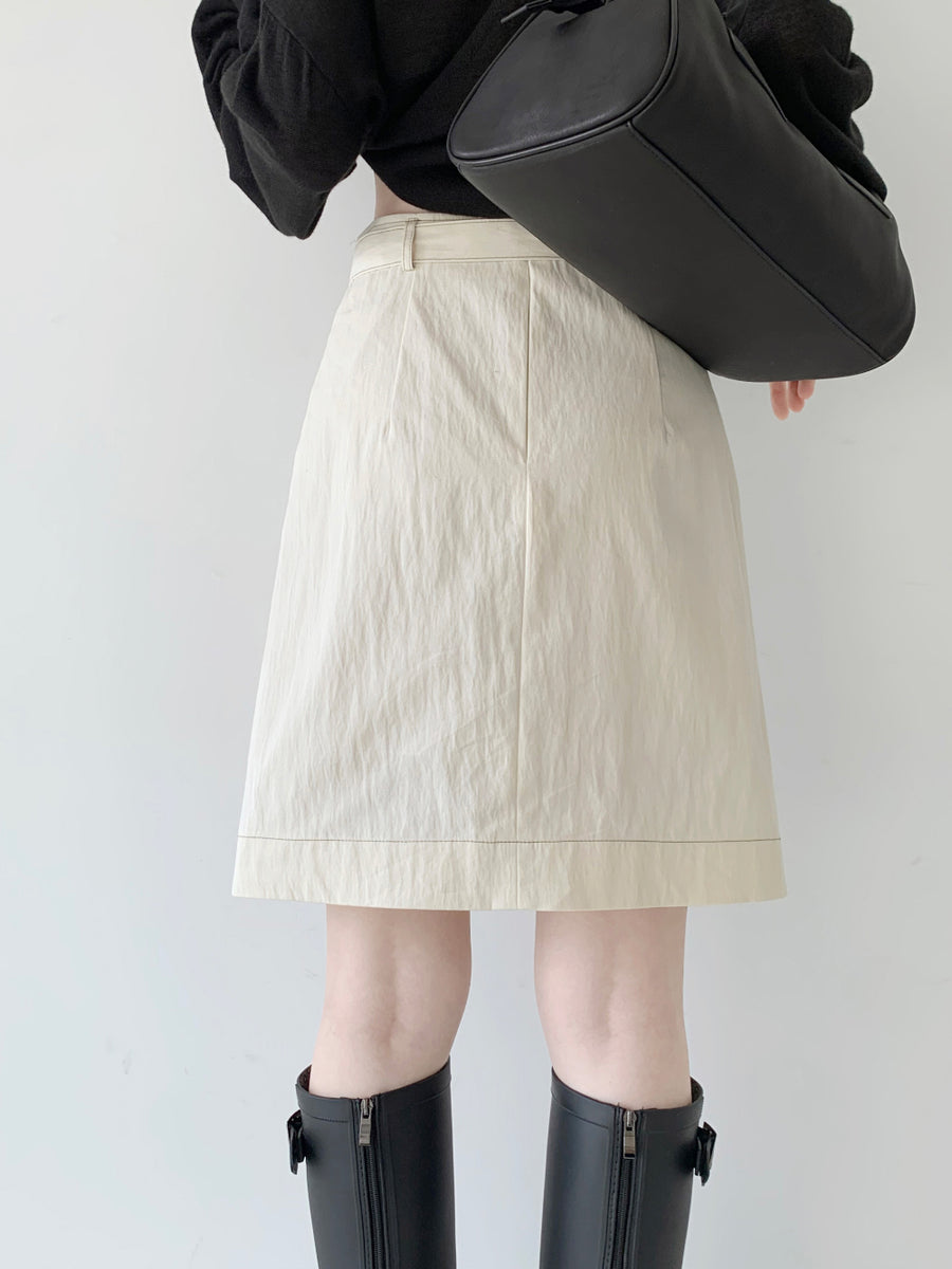 Belt Contrast Skirt