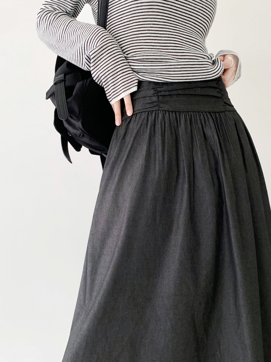 Waist-Detail Flared Skirt (PREORDER)