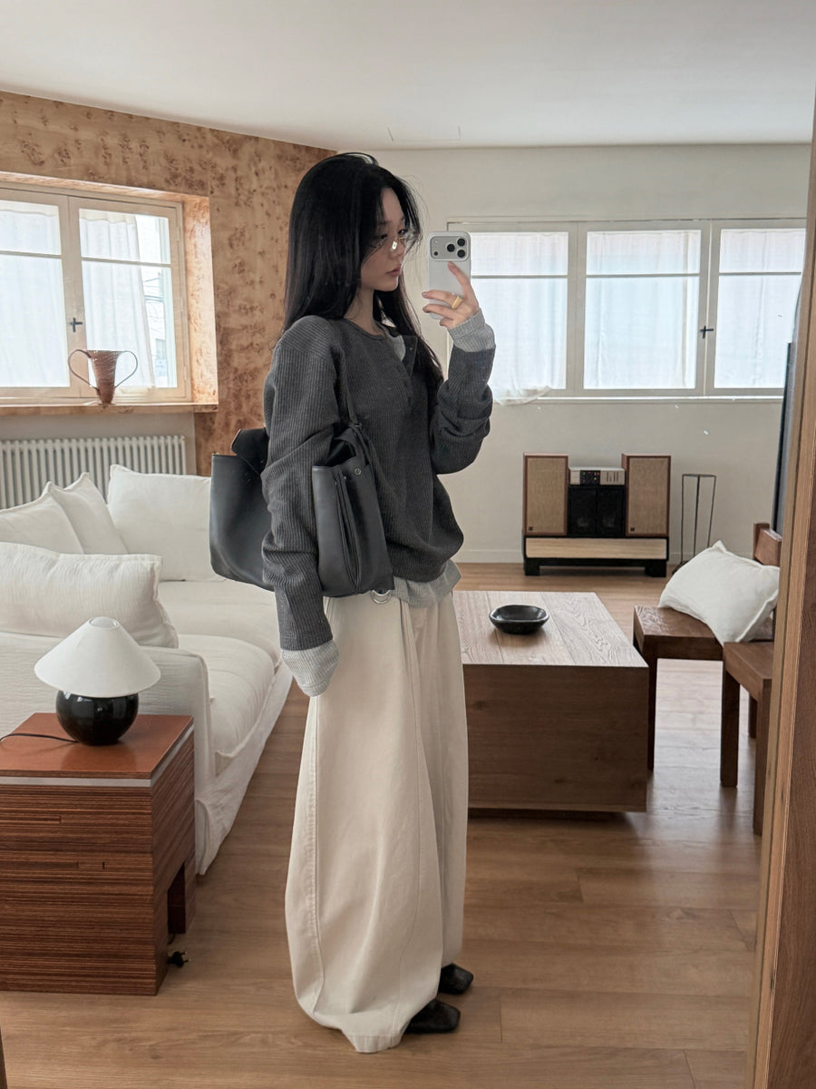 Heigle Waffle Button Top (PREORDER)