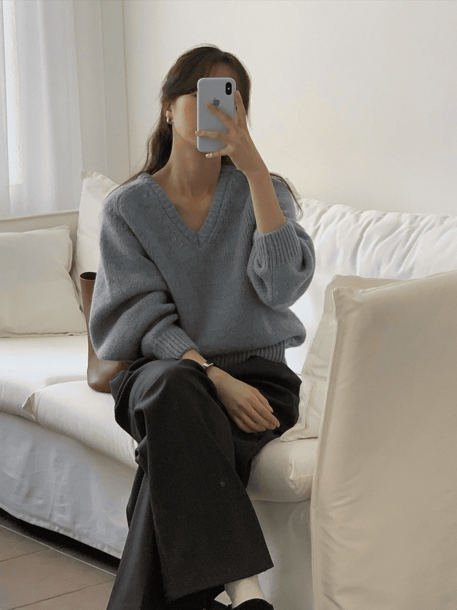 Cloud Alpaca Wool V-Neck Knit