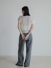 Pinstripe Wide Jeans