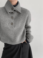 Two-Way Collar Soft Knit