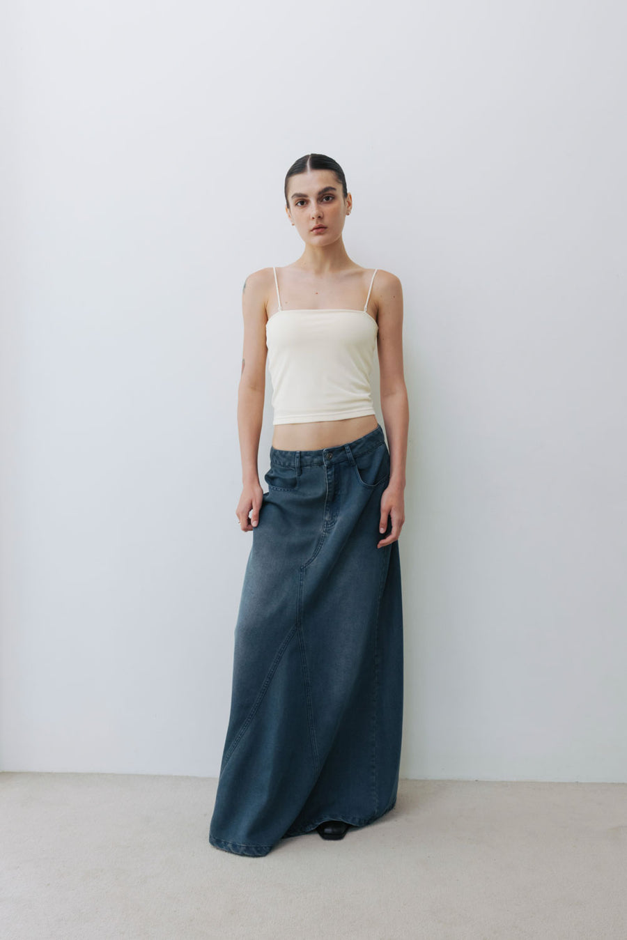 by DOE - Stonewashed Denim Maxi Skirt