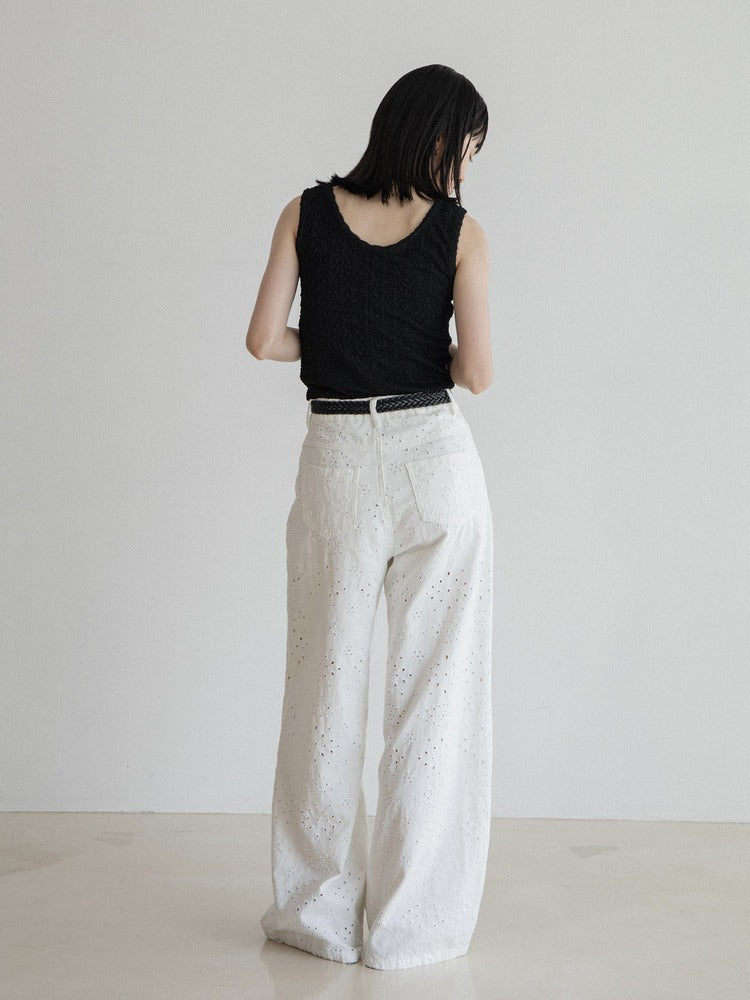 Belt Set Embroidered Jeans