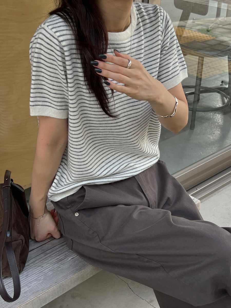 Mellow Cashmere Stripe Knit