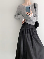 Waist-Detail Flared Skirt (PREORDER)