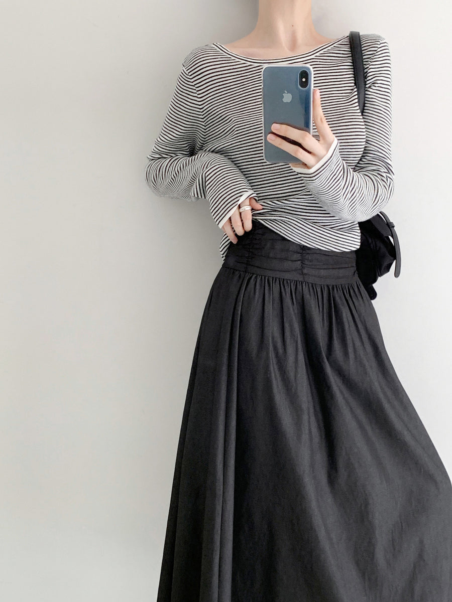 Waist-Detail Flared Skirt (PREORDER)