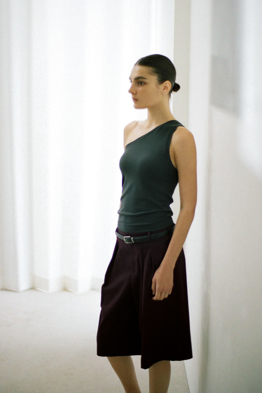 by DOE - One Shoulder Stretchy Bra Tank (PREORDER)