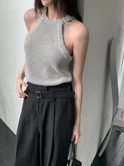 Pebble Bouclé Halter Top