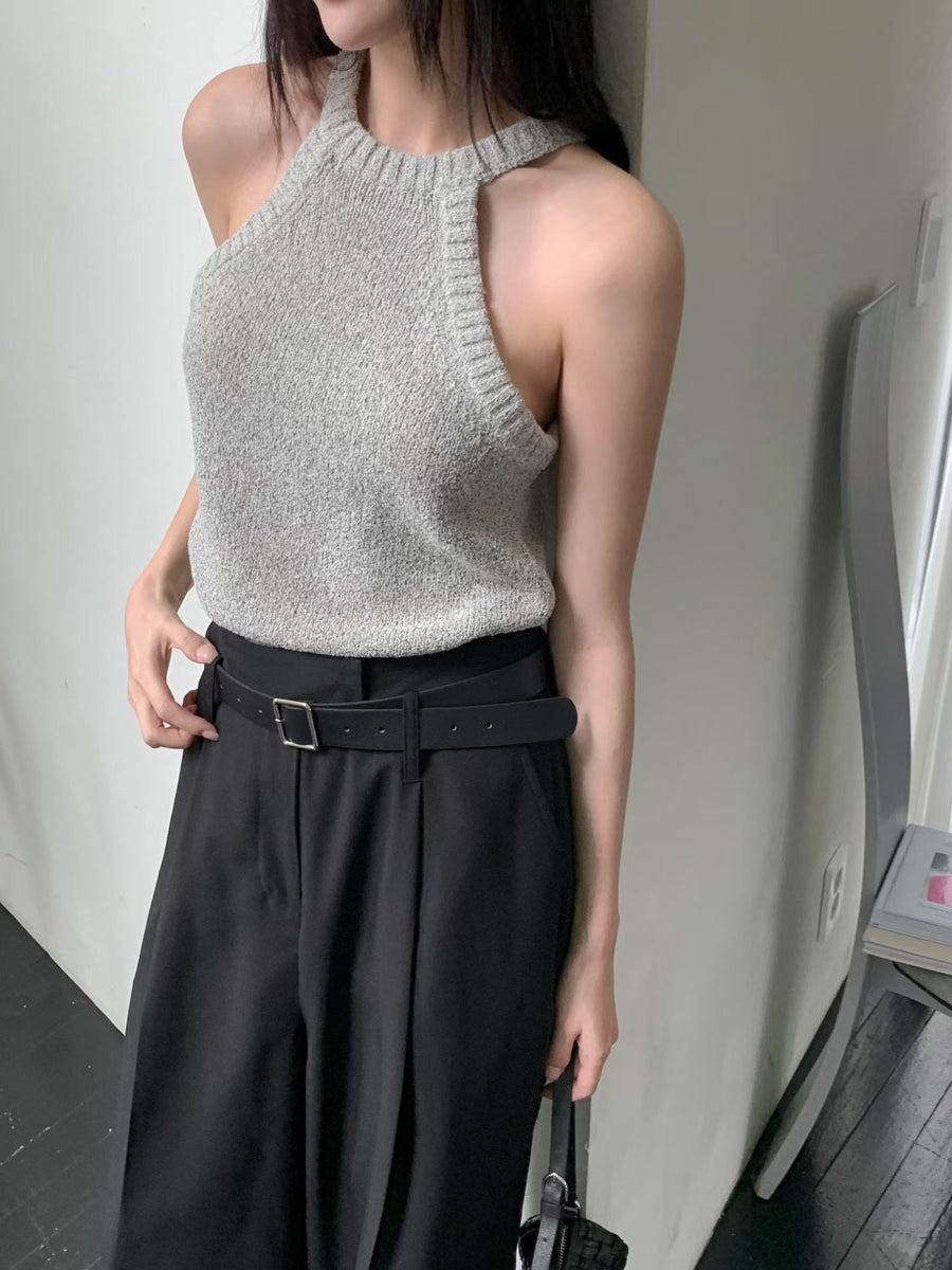 Pebble Bouclé Halter Top