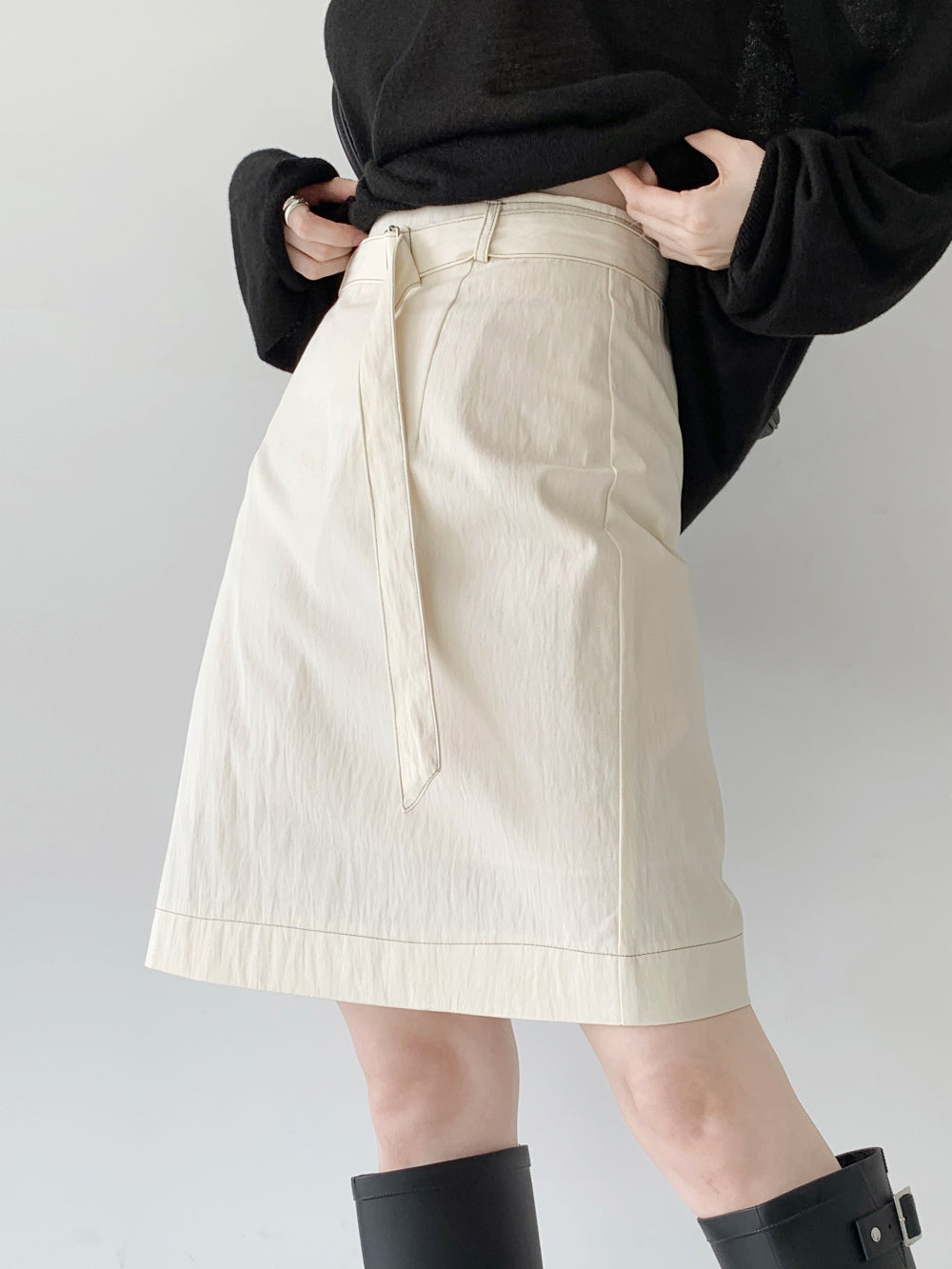 Belt Contrast Skirt