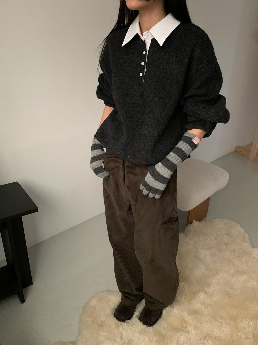 Mono Wool Collar Sweatshirt