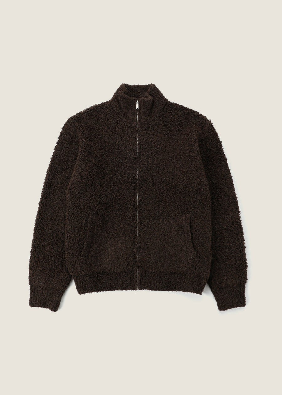 Unisex Bouclé Wool Zip Jacket